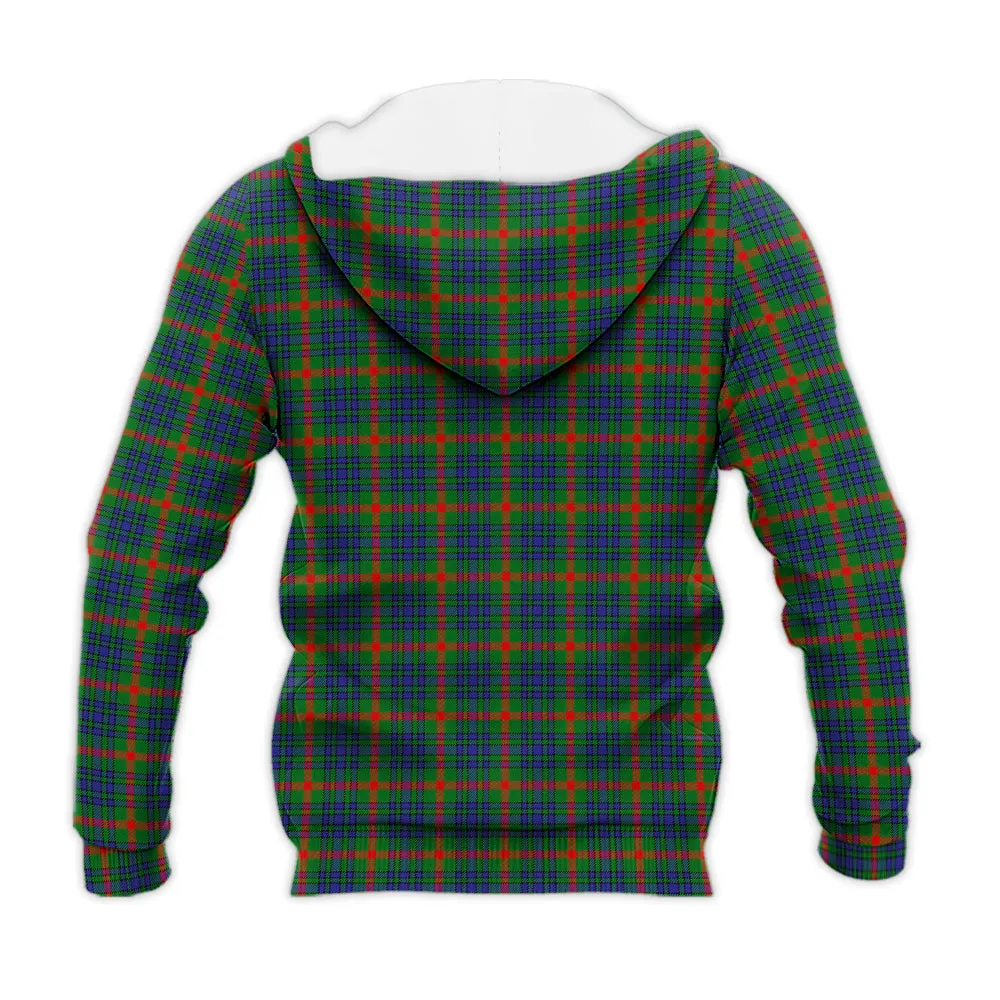 Aiton Tartan Knitted Hoodie with Family Crest