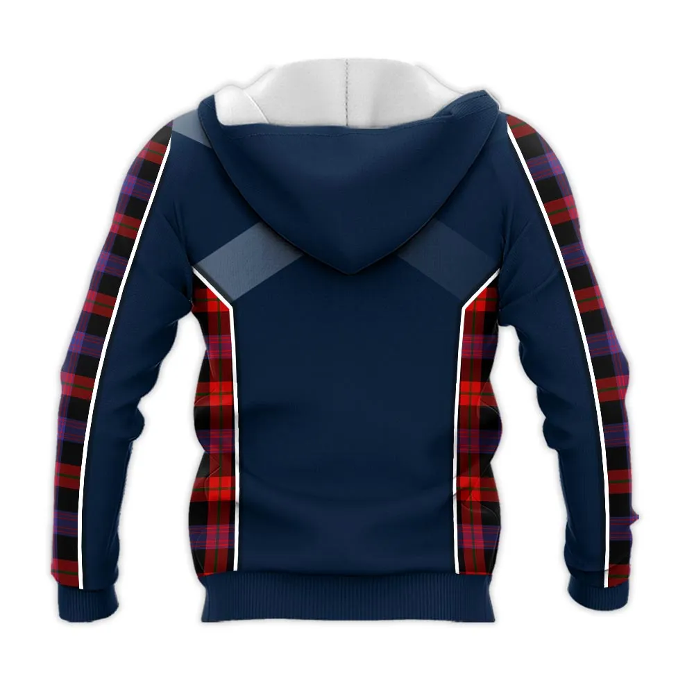Brown (Broun) Tartan Knitted Hoodie with Family Crest and Scottish Thistle Vibes Sport Style