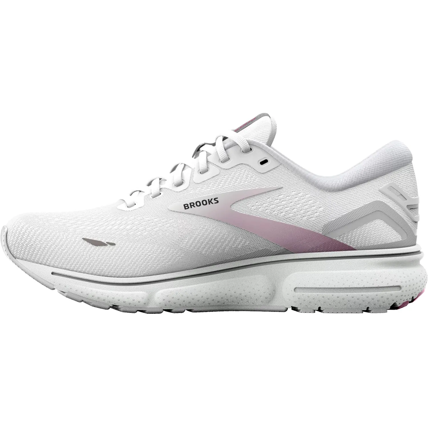 Women's Brooks Ghost 15 White/Oyster/Viola Mesh